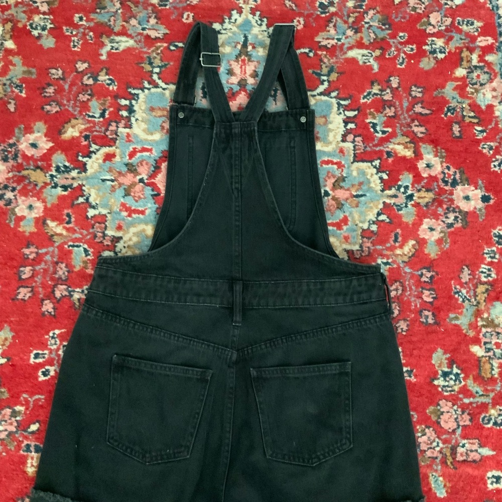 Maxwell Adirondack  Shortalls Black Denim Overall Shorts Size M - Picture 4 of 9